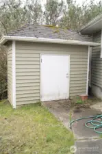 Inside shed