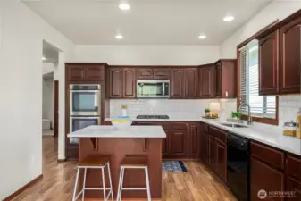 Double ovens& gas range