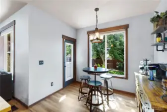 Eating Nook off Kitchen with door to covered back Patio!