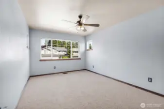 Bedroom 3 also has a ceiling fan and brand new carpet!