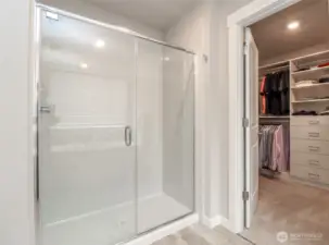 Separate shower.