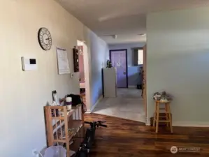 The living room leads right into the kitchen!