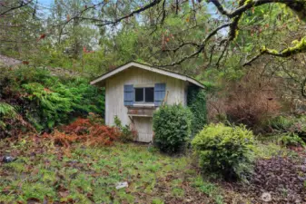 Shed in the back of the lot.