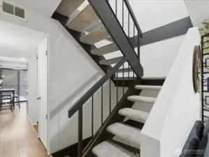 Three story home makes it feel large with spaces well seperated.