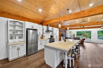 Exposed timber framing