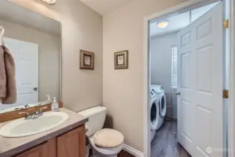 Convenient main floor powder room & side by side W/D