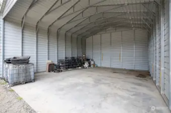 Interior of Metal 40x40 Carport