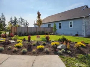 Landscaping on corner of lot