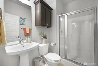 3/4 bathroom on the main floor.