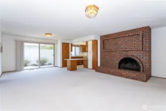 Family room with slider to side patio