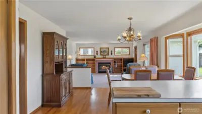Living room with gas fireplace for cool nights