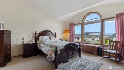 Master bedroom with mountain views