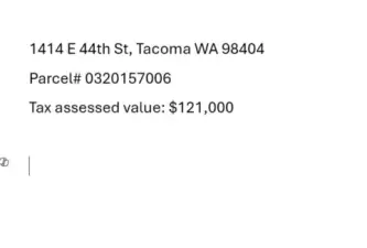 Tax assessed value