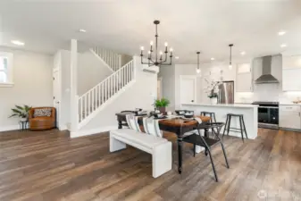 Staged dining area
