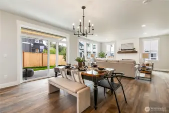 Staged dining area