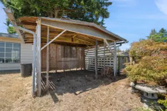 Property line is just behind this garden shed