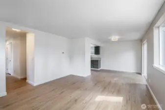 Living room with Brand new LVP flooring