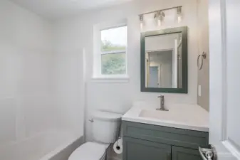 Main Bathroom with Brand new Vanities