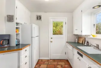 Door in kitchen out to new deck!