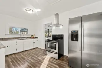 New stove vent and attic storage access