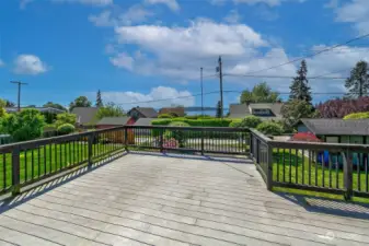 View deck!  Big enough for entertaining many guests with dining table and more.