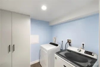 Laundry room with Built-in Cabinets.