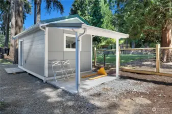 Shed with patio