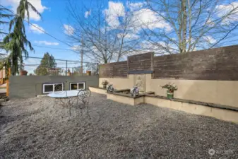 So many possibilities here in what we call the Zen garden.  Water feature, garden, entertaining area below the rooftop garage deck.