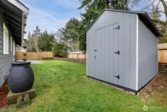 Raised gardening area along fence line + great garden shed area