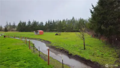 Level land with rainy season runoff