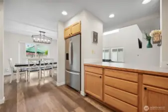 View of breakfast bar from kitchen