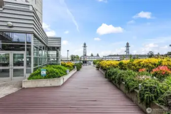 Exterior walkway to outdoor areas and waterfront