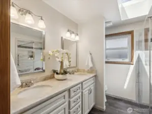 3/4 Primary bath with double sink