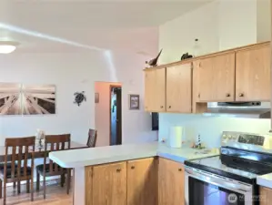 Dining and kitchen with eating space