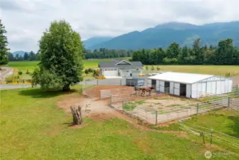 Well-built 3+ stall barn with individual runs—designed for comfort, function, and year-round turnout.