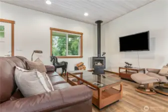 AC for warm summer days and a wood burning fireplace for cooler fall days.