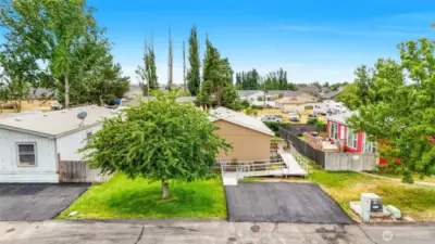 The home is located at the far side of the park with friendly neighbors.