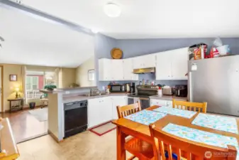 All of the appliances come with this home: fridge, stove/range, and dishwasher.