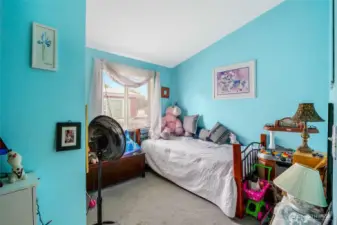 What a colorful bedroom!  This is bedroom #2.