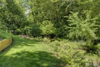 Easy and level path leads from the house to the lake and dock.