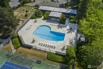 Heated outdoor community pool.
