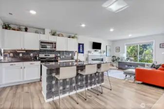 Ample cabinet space with custom pulls