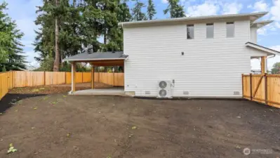 This fully fenced yard is perfect for gardening.