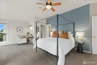 Head upstairs to your private and luxurious Primary Bedroom suite.