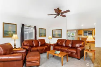 Virtually staged living room.