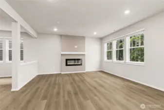 Plasma prewire above the electric fireplace