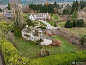 Aerial from backyard. Home faces SE