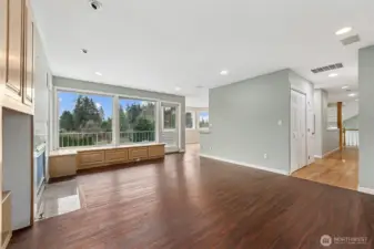 View of Mt Rainier can be seen out front windows