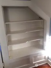 built-in bookcase upstairs