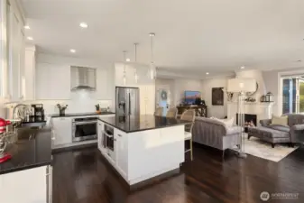 Beautifully appointed chef's kitchen with plenty of cabinet & prep space